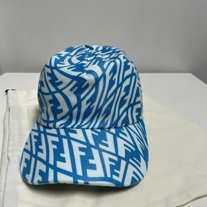 Fendi FF vertigo logo print baseball cap